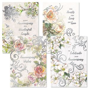 Deluxe Floral Anniversary Cards and Seals