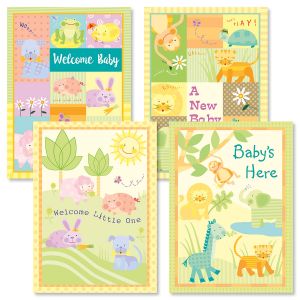 Baby's Here Baby Cards and Seals