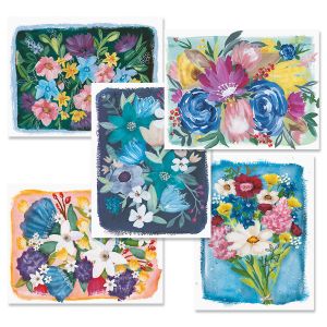 Painterly Flowers Note Cards