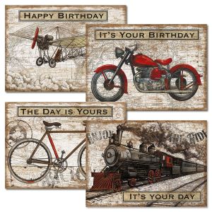 Vintage Transportation Birthday Cards and Seals