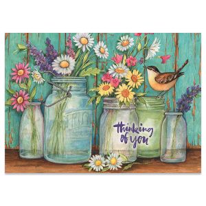 Country Jar Thinking of You Cards - BOGO