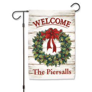 Christmas Welcome Personalized Garden Flag