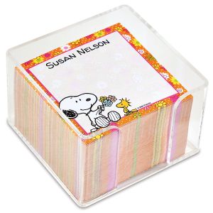 Snoopy™ Personalized Note Sheets in a Cube