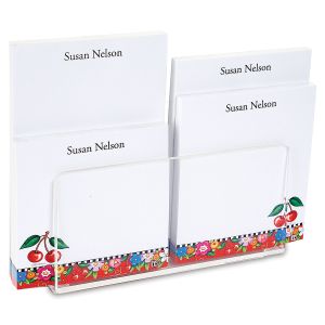Mary Engelbreit’s Cheery Cherry Personalized Notepad Set