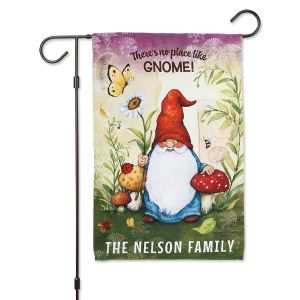 Gnome Personalized Garden Flag