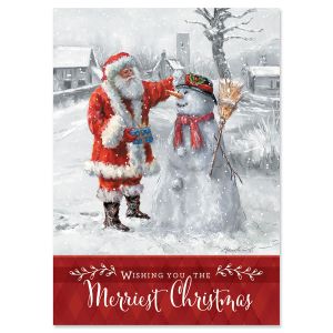 Santa & Snowman Christmas Cards