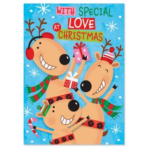 Reindeer Recordable Message Holiday Greeting Card 