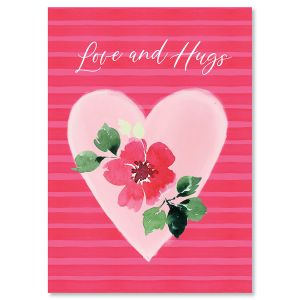 Love and Hugs Personalized Valentines Card