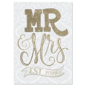Mr. & Mrs. Established Personalized Wedding Card