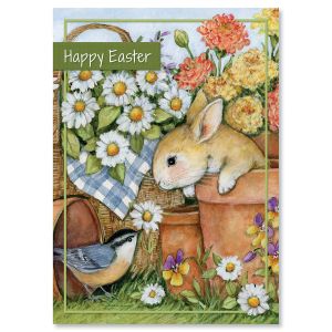 Flower Pot Bunny Easter Cards