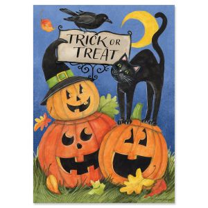 Jack-o’-Lantern Cats Halloween Cards