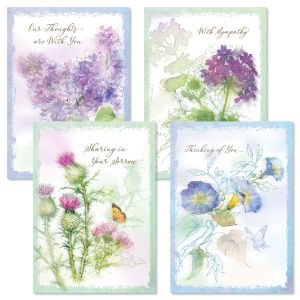 Floral Sketch Sympathy Cards and Seals
