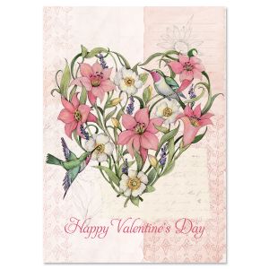 Floral Heart Valentine's Day Cards