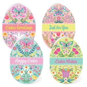 Diecut Painted Egg Easter Cards