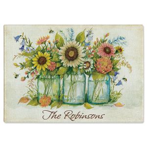 Wildflower Bouquet Tempered Glass Cutting Board