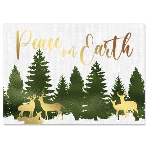 Elegant Forest Deluxe Foil Christmas Cards