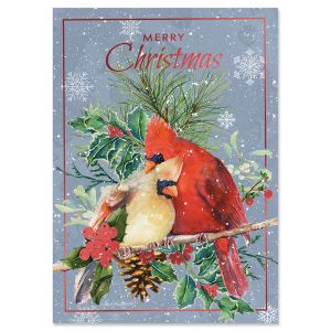 Cardinal Love Deluxe Foil Christmas Cards