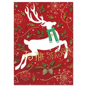 Reindeer Way Deluxe Foil Christmas Cards