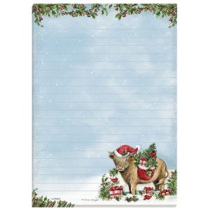 Christmas Highland Cow Notepad - BOGO
