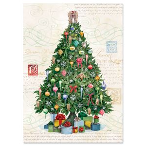 Poinsettia Tree Religious Christmas Cards
