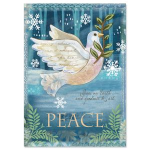 Vintage Peace Dove Religious Christmas Cards