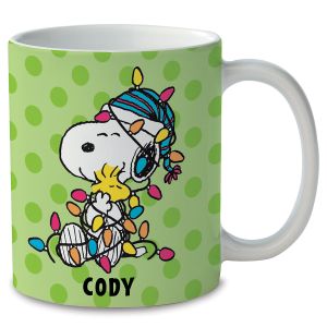 PEANUTS® Tangled in Lights Personalized Mug