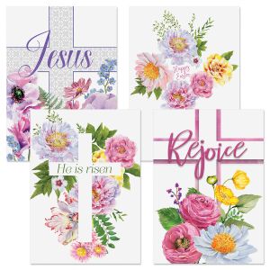 Floral Crosses Easter Faith Cards