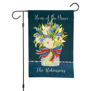 Home of the Brave Personalized Garden Flag