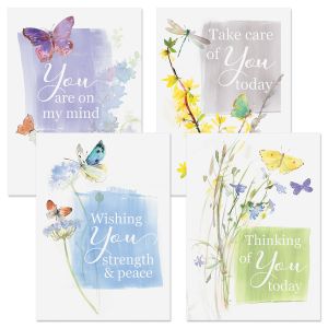 Butterfly Flower Thinking of You Cards