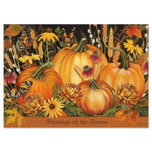 Golden Harvest Blessings Cards