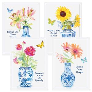 Florals in Vase Sympathy Cards and Seals