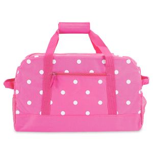 Pink and White Dots 19" Duffel Bag