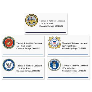 Military Emblem Border Address Labels  (5 designs)