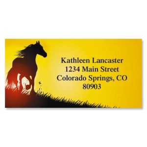 Horse Silhouette Border Address Labels
