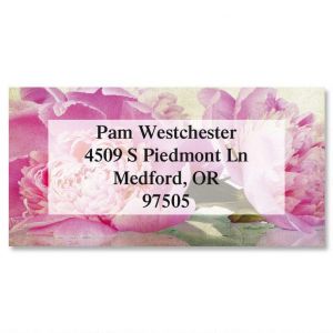 Casual Peony Border Address Labels