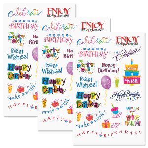 Birthday Word Stickers