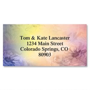 Tinted Florals Border Address Labels