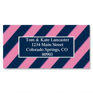 Navy and Pink Border Address Labels