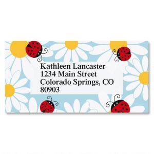 Ladybug Daisy Border Address Labels