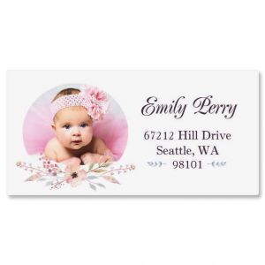 Personalized Floral Cameo Photo Border Address Label