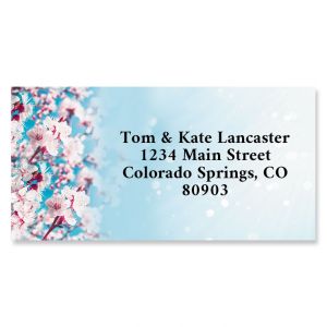 Blossoming Apricot Border Address Labels