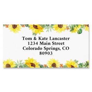 Summer Sunflowers Border Address Labels