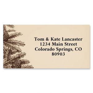 Pine Tree Border Address Labels