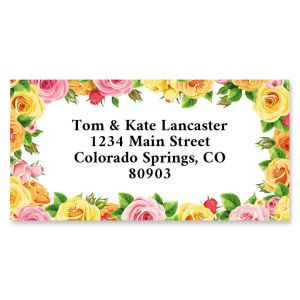 Spring Roses Border Address Labels