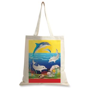 Dolphin Canvas Tote