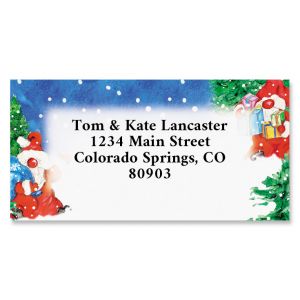 Gnome And Gifts Border Address Labels