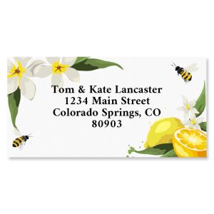Honey Bee and Lemons Border Address Labels