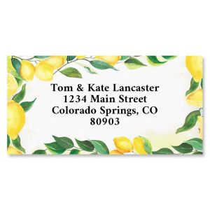 Watercolor Lemon Border Address Labels