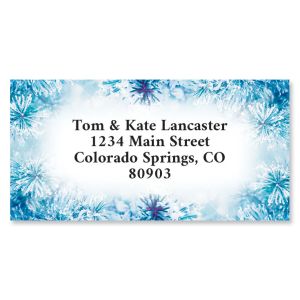 Snow Covered Spruce Border Address Labels