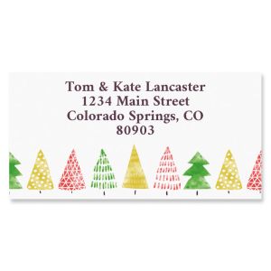 Christmas Trees Border Address Labels